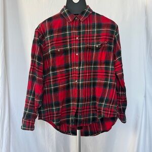 Old Navy Red and Black Plaid Button Down Shirt